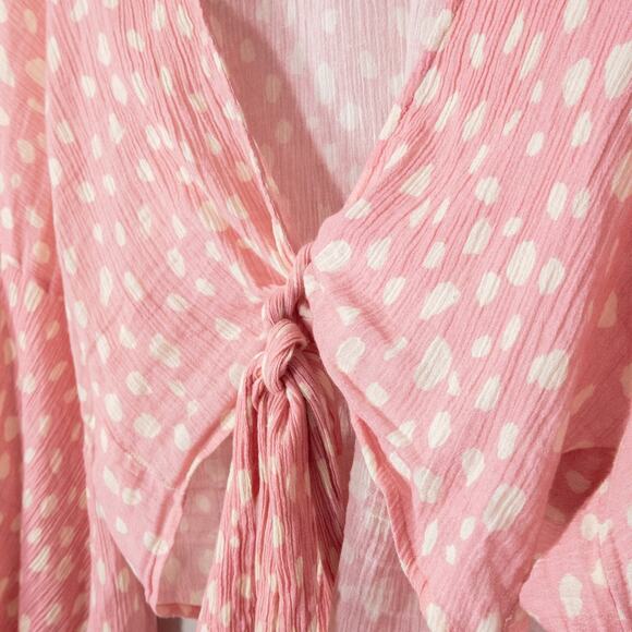 By Anthropologie Womens Top One Size Pink Cottagecore Romantic Blouse Fairycore - Picture 4 of 11